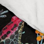 Tropical frogs and plant - black Comforter Gallery Image 4
