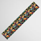 Tropical frogs and plant - black Table Runner Gallery Image 3