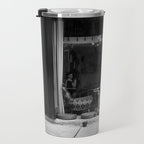 Morning coffee in a cafe - Black and white street photography Travel Mug Gallery Image 3