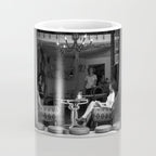 Morning coffee in a cafe - Black and white street photography Coffee Mug Gallery Image 4