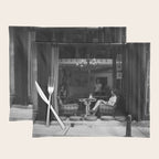 Morning coffee in a cafe - Black and white street photography Placemat Gallery Image 1