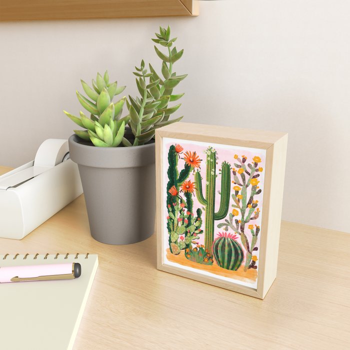 Desert Cactus in Bloom Mini Art Print Gallery Image 2