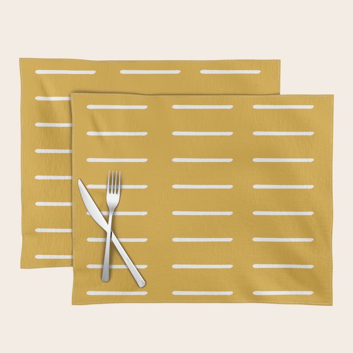 Mudcloth (Mustard Yellow) Placemat Gallery Image 1