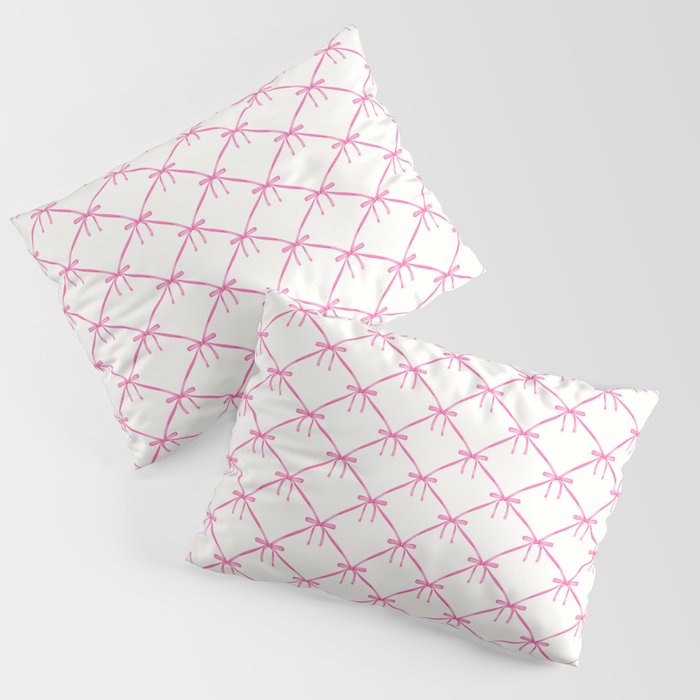 Bows & Ribbons Pattern VIII Y2K Pink Pillow Sham Gallery Image 1