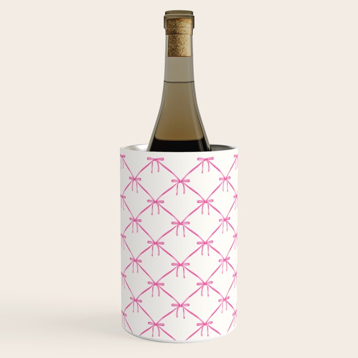 Bows & Ribbons Pattern VIII Y2K Pink Wine Chiller Gallery Image 2