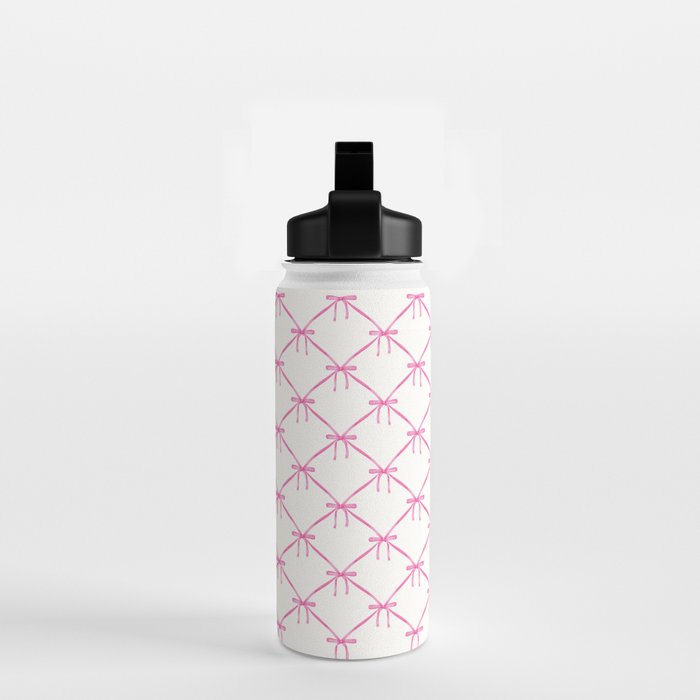 Bows & Ribbons Pattern VIII Y2K Pink Water Bottle Gallery Image 2