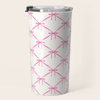 Bows & Ribbons Pattern VIII Y2K Pink Travel Mug Gallery Image 3