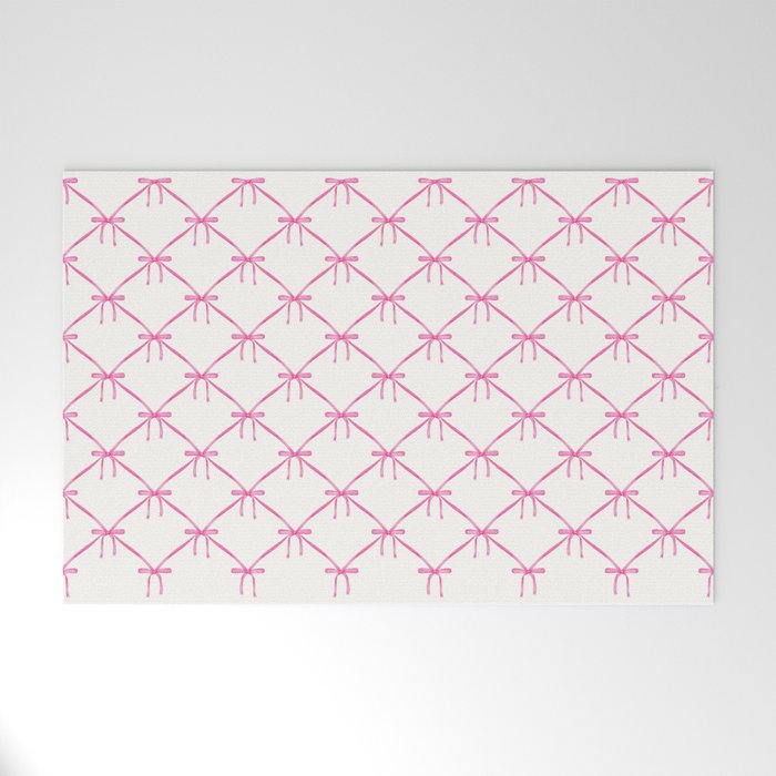 Bows & Ribbons Pattern VIII Y2K Pink Welcome Mat Gallery Image 1