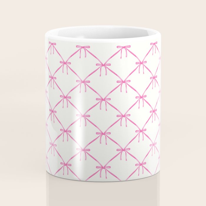 Bows & Ribbons Pattern VIII Y2K Pink Coffee Mug Gallery Image 4