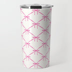 Bows & Ribbons Pattern VIII Y2K Pink Travel Mug Gallery Image 1