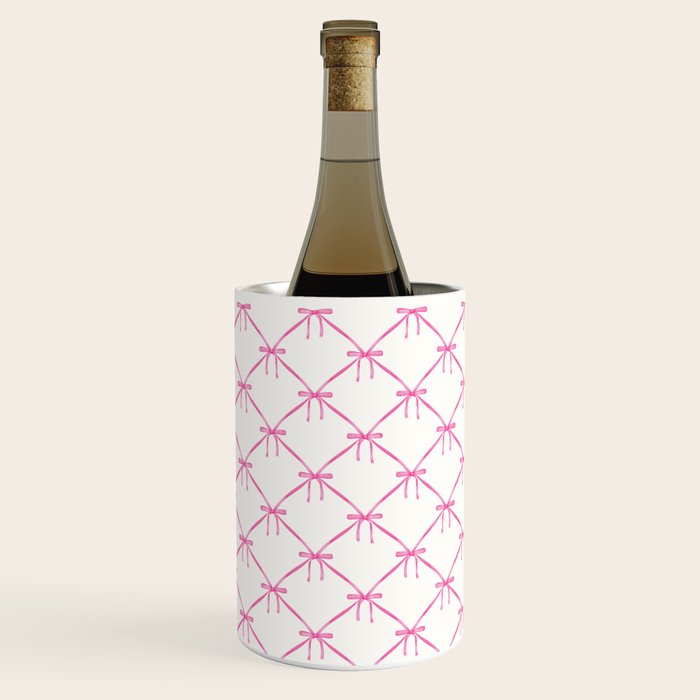 Bows & Ribbons Pattern VIII Y2K Pink Wine Chiller Gallery Image 3