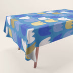 Rows of Tulips in Bloom in Navy Blue & Gold Metallic Tablecloth Gallery Image 1