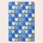 Rows of Tulips in Bloom in Navy Blue & Gold Metallic Cutting Board Gallery Image 1