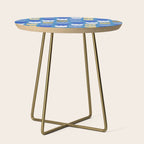 Rows of Tulips in Bloom in Navy Blue & Gold Metallic Side Table Gallery Image 1