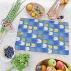 Rows of Tulips in Bloom in Navy Blue & Gold Metallic Cutting Board Gallery Image 2