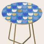 Rows of Tulips in Bloom in Navy Blue & Gold Metallic Side Table Gallery Image 2