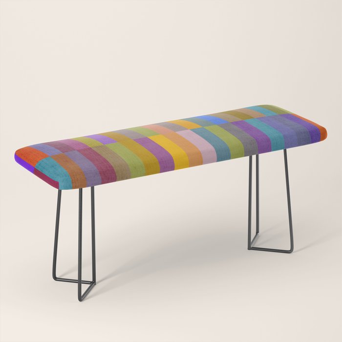 Colorful Mosaic Geometric Klee Tones 01 Bench Gallery Image 1