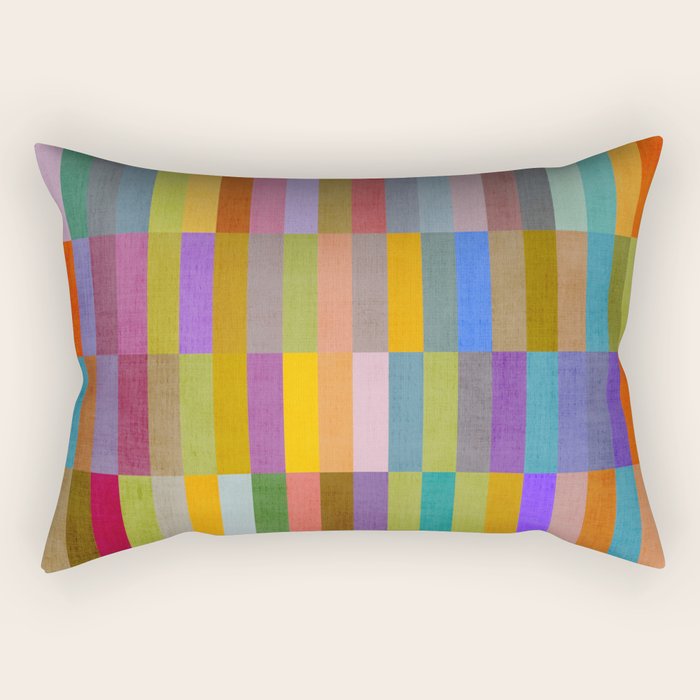 Colorful Mosaic Geometric Klee Tones 01 Rectangular Pillow Gallery Image 1