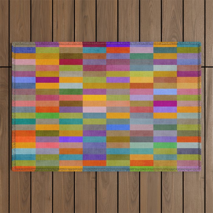 Colorful Mosaic Geometric Klee Tones 01 Outdoor Rug Gallery Image 1