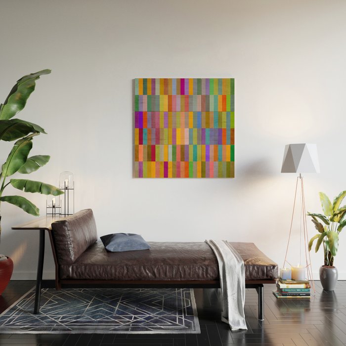 Colorful Mosaic Geometric Klee Tones 01 Wood Wall Art Gallery Image 2