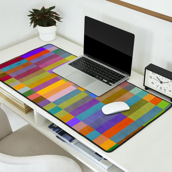 Colorful Mosaic Geometric Klee Tones 01 Desk Mat Gallery Image 2