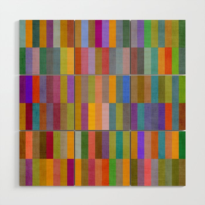 Colorful Mosaic Geometric Klee Tones 01 Wood Wall Art Gallery Image 1