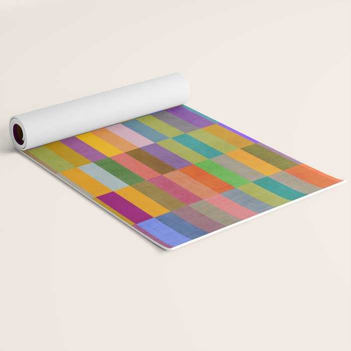 Colorful Mosaic Geometric Klee Tones 01 Yoga Mat Gallery Image 2
