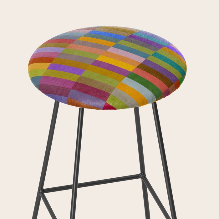 Colorful Mosaic Geometric Klee Tones 01 Stool Gallery Image 2
