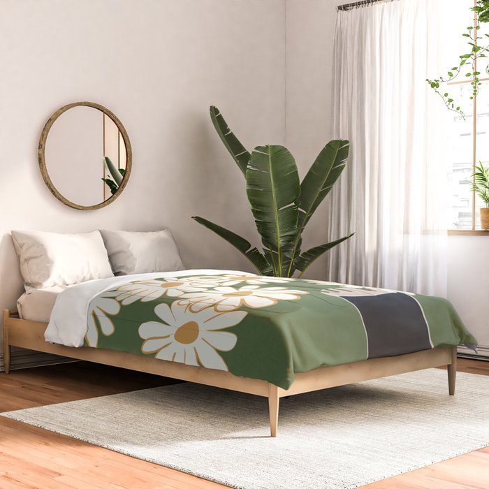 White Daisy Bouquets in Vase 3 Comforter Gallery Image 2