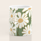 White Daisy Bouquets in Vase 3 Coffee Mug Gallery Image 4