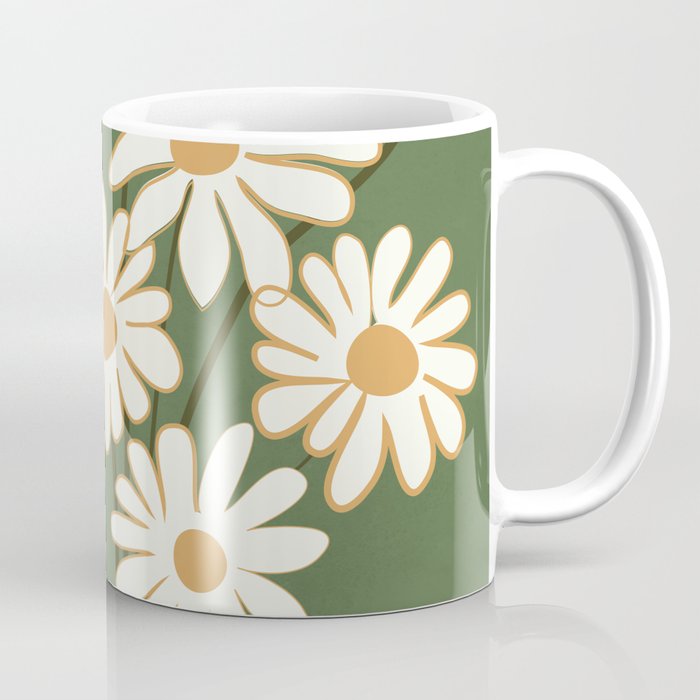 White Daisy Bouquets in Vase 3 Coffee Mug Gallery Image 1