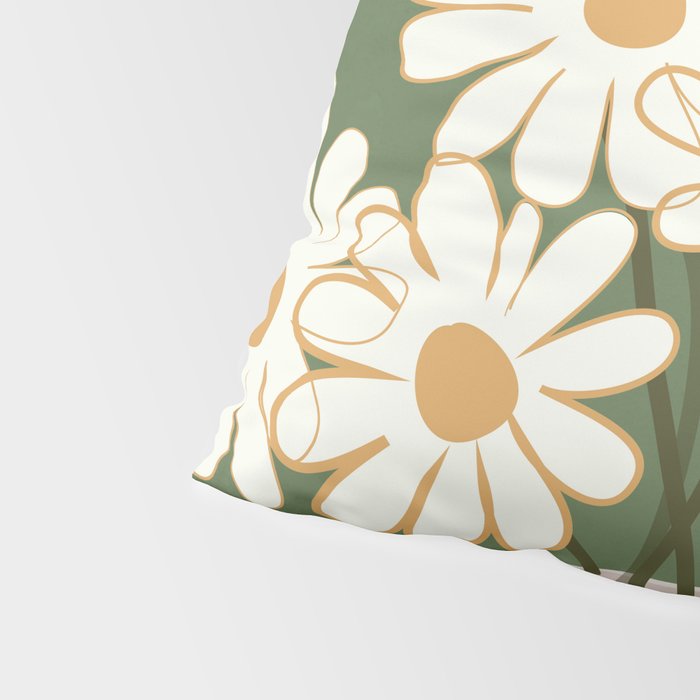 White Daisy Bouquets in Vase 3 Pillow Sham Gallery Image 4