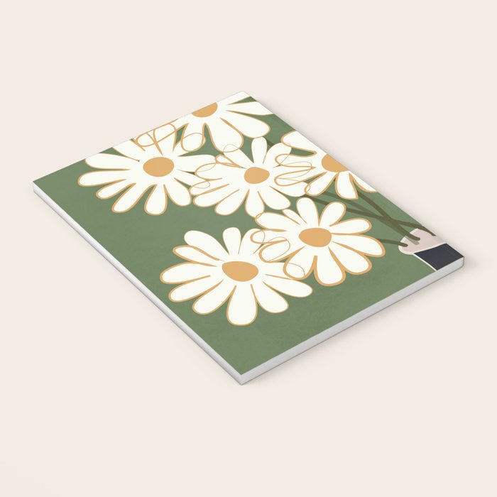 White Daisy Bouquets in Vase 3 Notebook Gallery Image 3