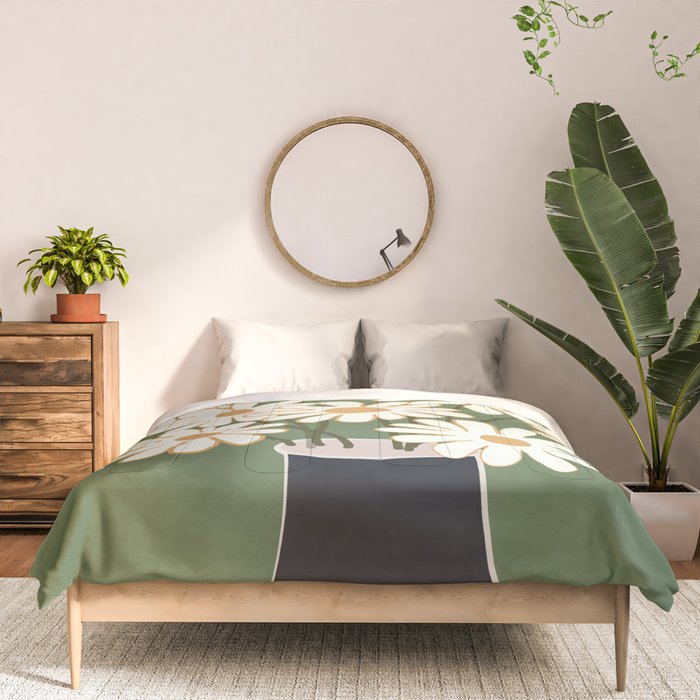 White Daisy Bouquets in Vase 3 Comforter Gallery Image 3