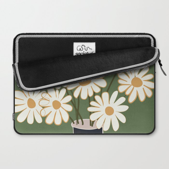 White Daisy Bouquets in Vase 3 Laptop Sleeve Gallery Image 2