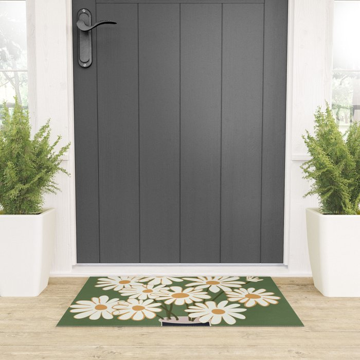 White Daisy Bouquets in Vase 3 Welcome Mat Gallery Image 3