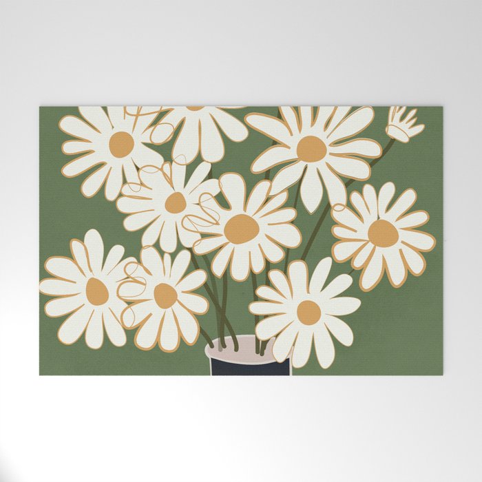White Daisy Bouquets in Vase 3 Welcome Mat Gallery Image 1