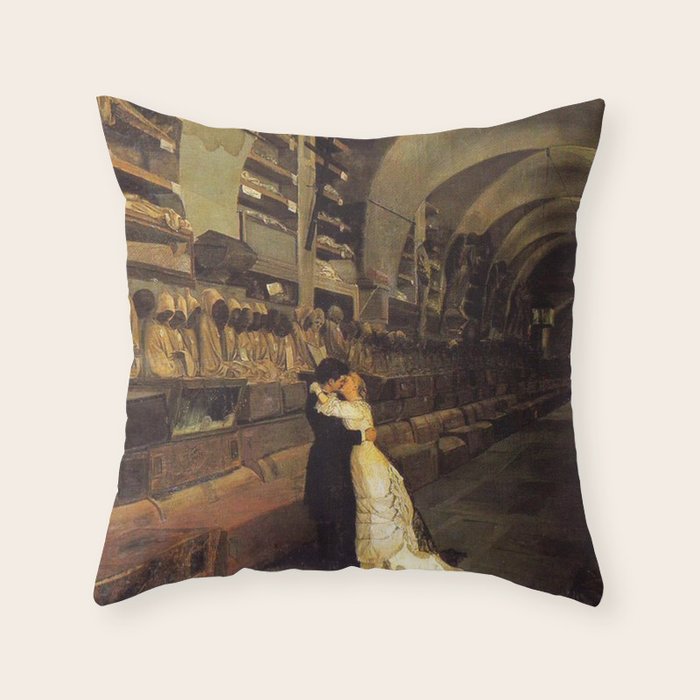  Love and Death Amore e morte - Calcedonio Reina Throw Pillow Gallery Image 1