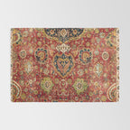 Indian Boho II // 16th Century Distressed Red Green Blue Flowery Colorful Ornate Rug Pattern Rug Gallery Image 2