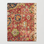 Indian Boho II // 16th Century Distressed Red Green Blue Flowery Colorful Ornate Rug Pattern Notebook Gallery Image 4