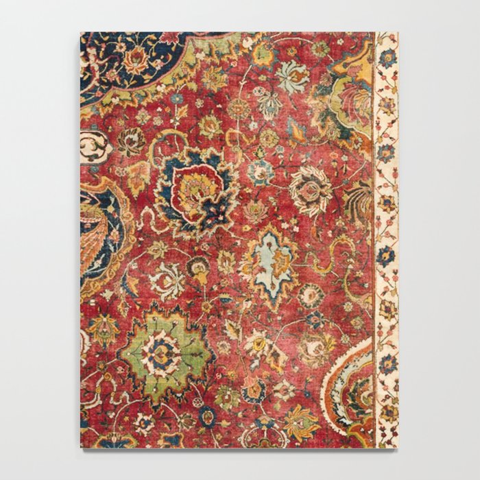 Indian Boho II // 16th Century Distressed Red Green Blue Flowery Colorful Ornate Rug Pattern Notebook Gallery Image 4