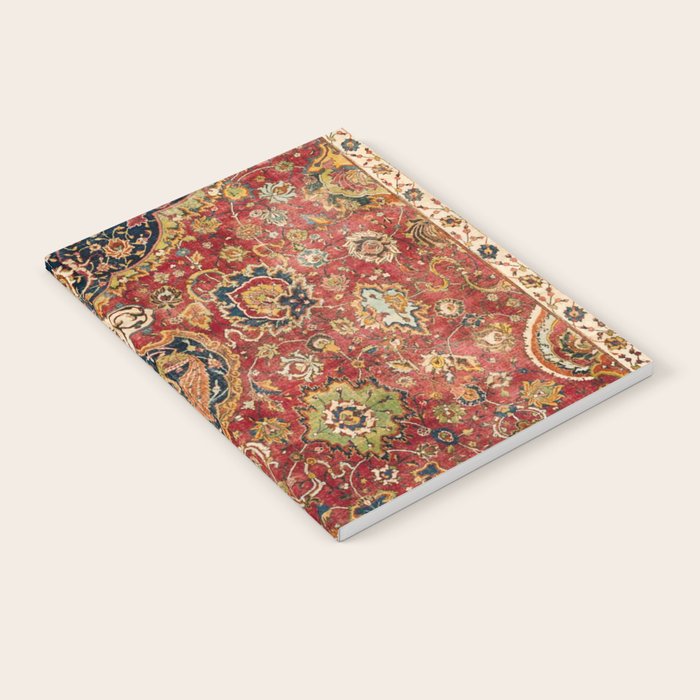 Indian Boho II // 16th Century Distressed Red Green Blue Flowery Colorful Ornate Rug Pattern Notebook Gallery Image 2