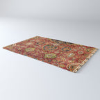 Indian Boho II // 16th Century Distressed Red Green Blue Flowery Colorful Ornate Rug Pattern Rug Gallery Image 3