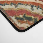Indian Boho II // 16th Century Distressed Red Green Blue Flowery Colorful Ornate Rug Pattern Desk Mat Gallery Image 4