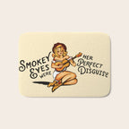 Smokey Eyes Were Her Perfect Disguise Guitar Pinup Girl Bath Mat Gallery Image 1