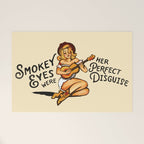 Smokey Eyes Were Her Perfect Disguise Guitar Pinup Girl Welcome Mat Gallery Image 1
