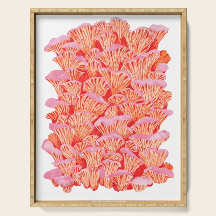 Cyber pink mushrooms Serving Tray Gallery Image 1