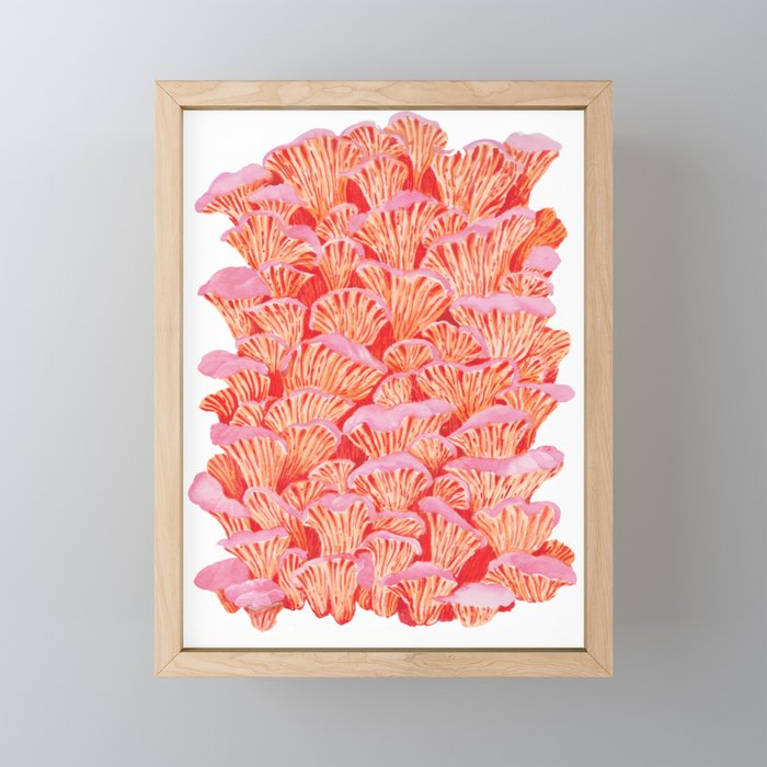 Cyber pink mushrooms Mini Art Print Gallery Image 1