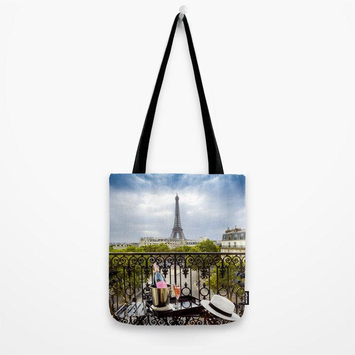 Eiffel Tower Paris Balcony View Tote Bag Gallery Image 2