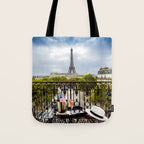 Eiffel Tower Paris Balcony View Tote Bag Gallery Image 1